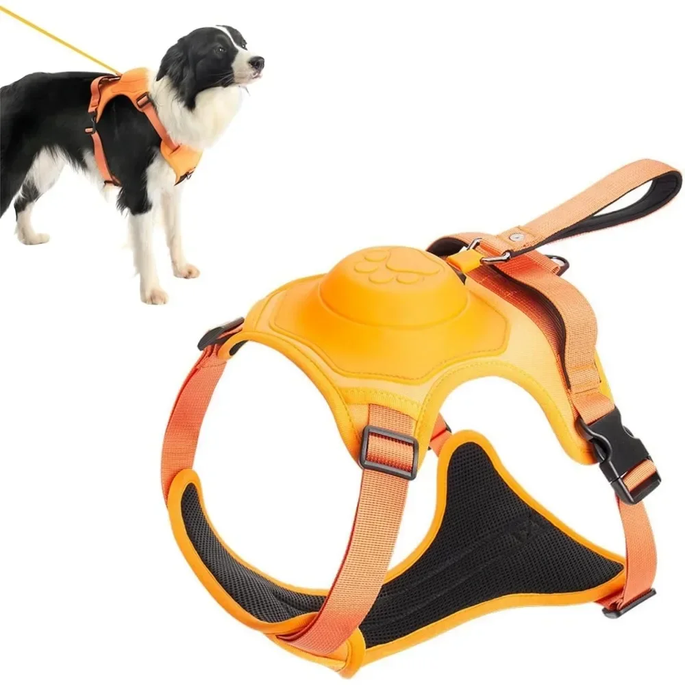 🐶✨ Anti-Pull Dog Harness with Retractable Leash – Breathable & Adjustable (S–L)