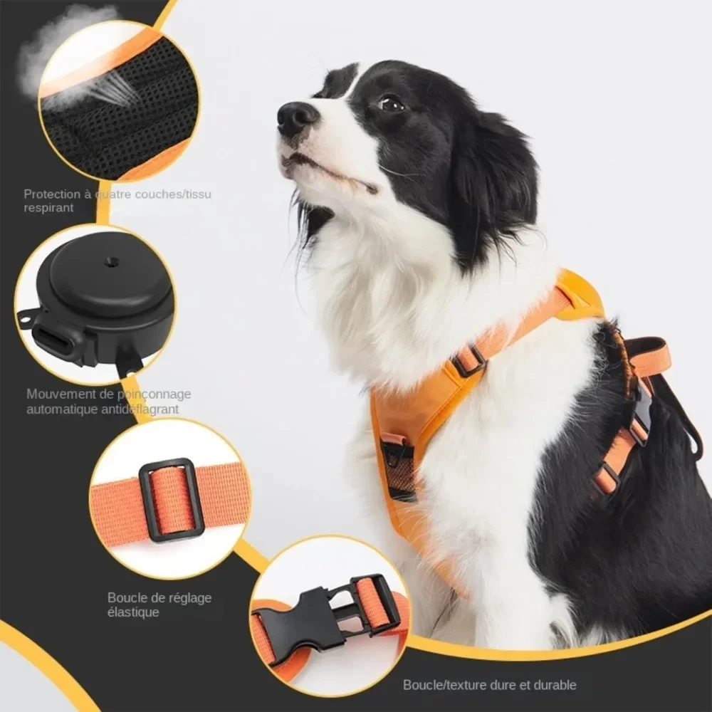 🐶✨ Anti-Pull Dog Harness with Retractable Leash – Breathable & Adjustable (S–L)