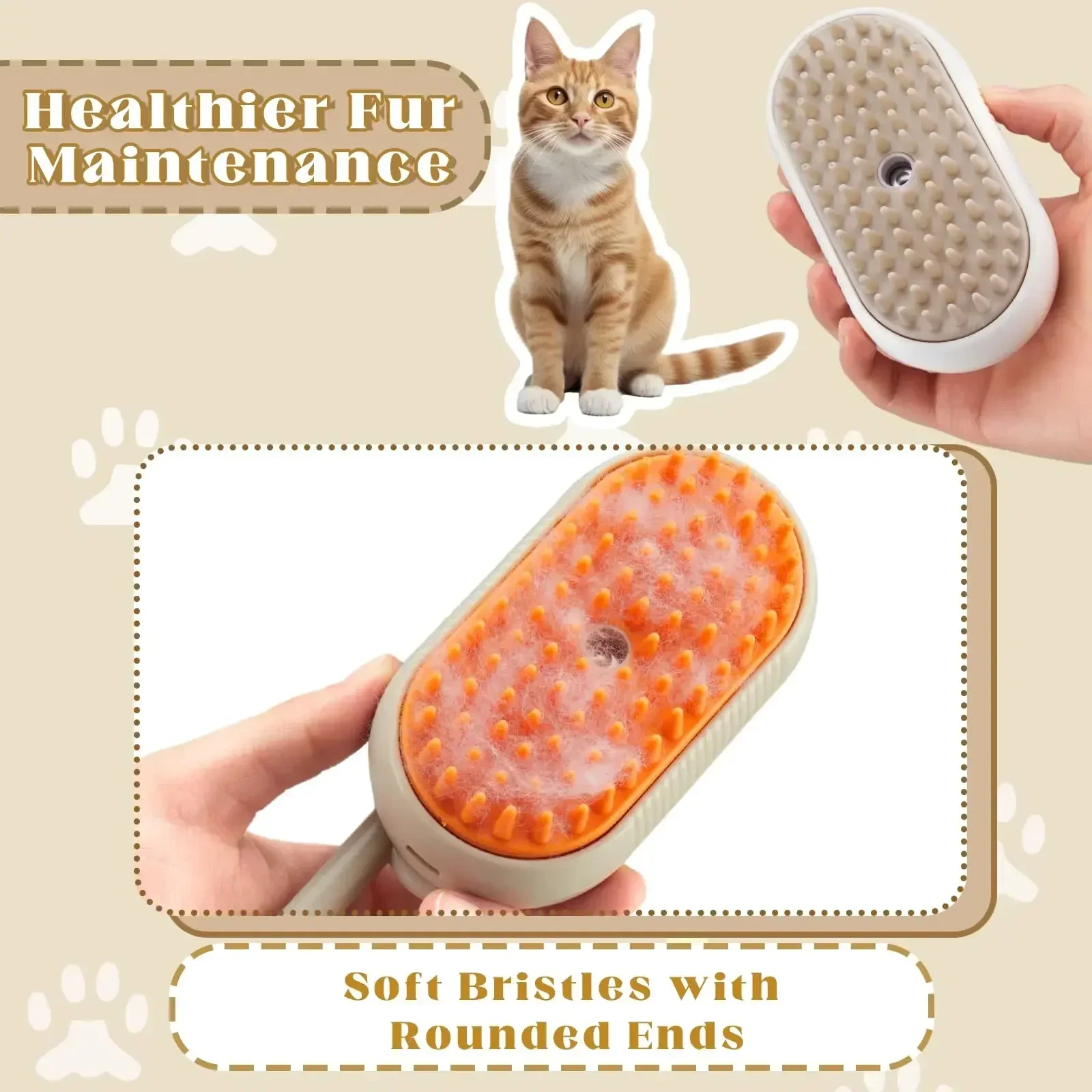 3-in-1 Steam Pet Grooming Brush ✨ for Dogs & Cats
