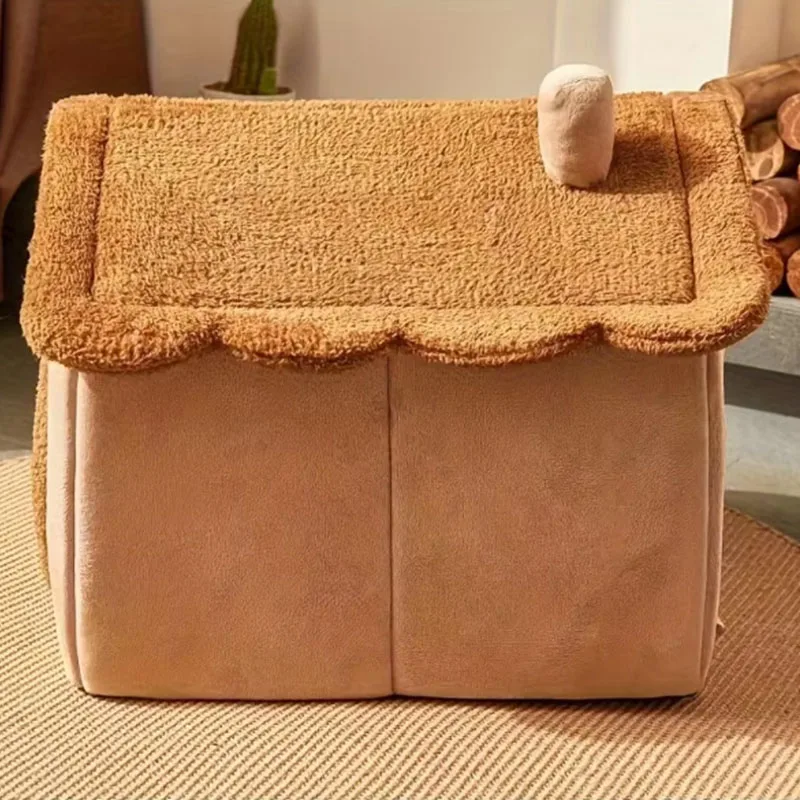🐾 Cozy Villa-Style Pet House – Washable, Warm & Adorable!