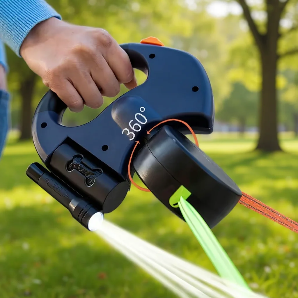 🐾 Dual Retractable Dog Leash – 2-in-1 Tangle-Free Lead for Small & Medium Dogs 🚶‍♂️✨