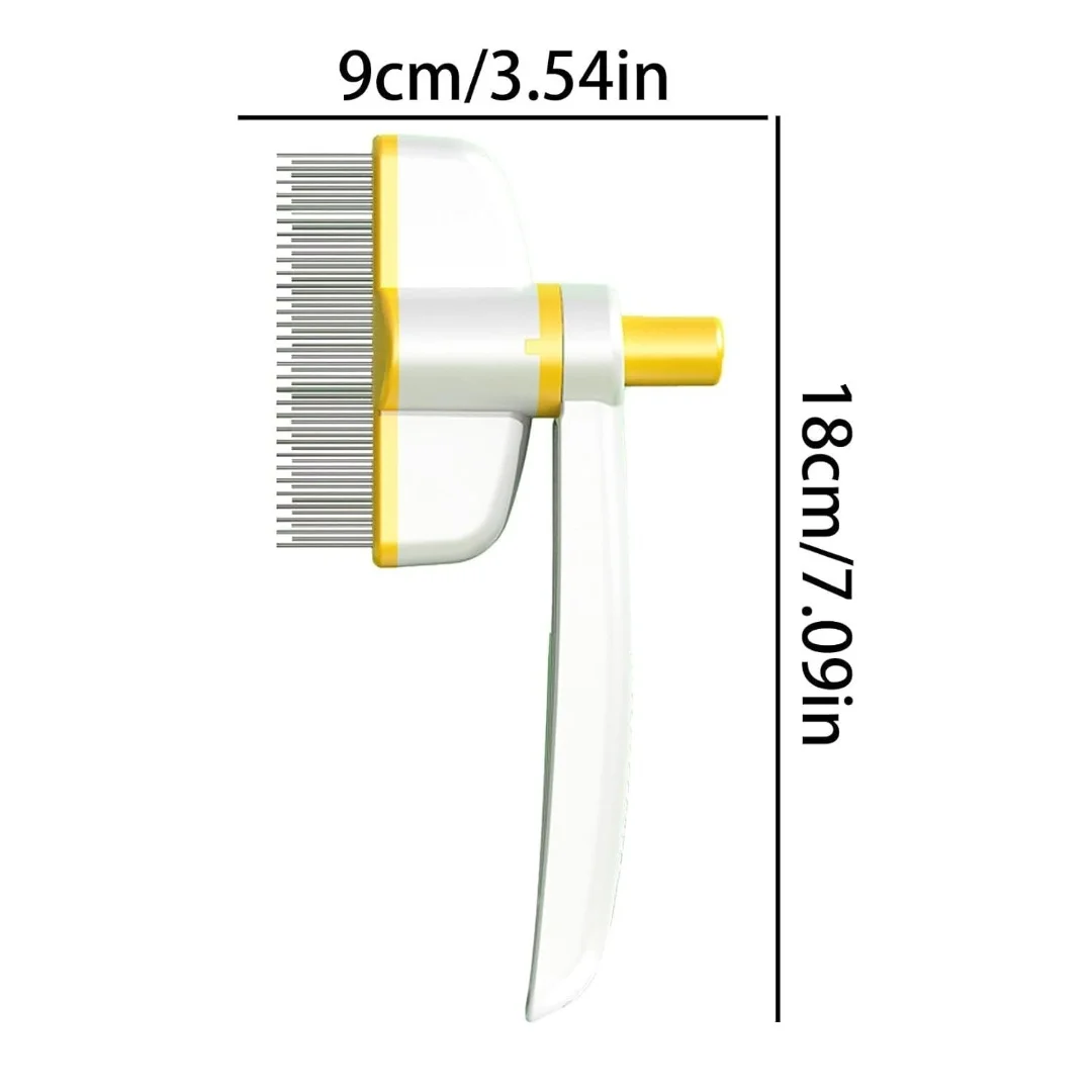 🐶🐱 Rotating Pet Grooming Comb – Hair Removal Brush with Self-Clean Button ✨