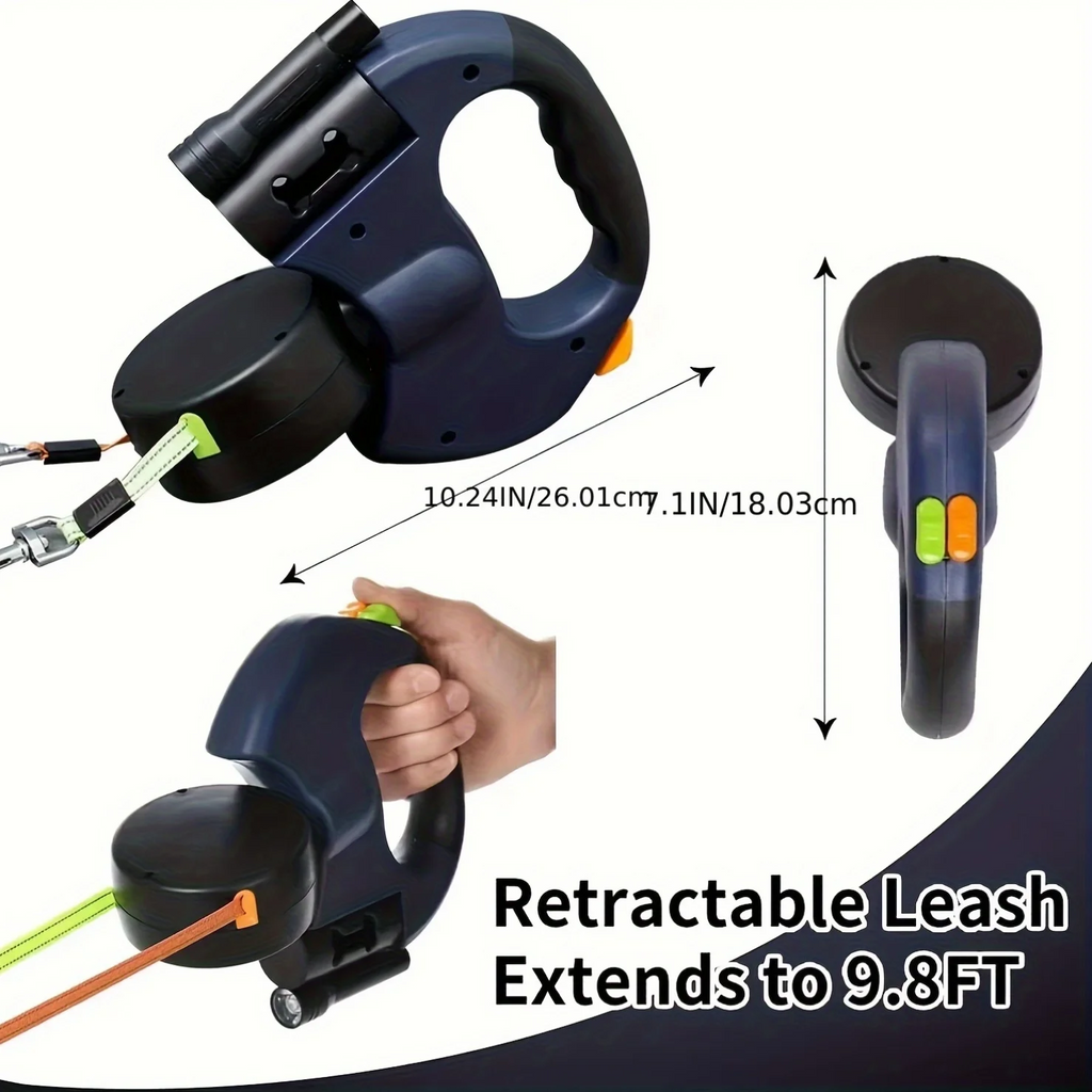 🐾 Dual Retractable Dog Leash – 2-in-1 Tangle-Free Lead for Small & Medium Dogs 🚶‍♂️✨