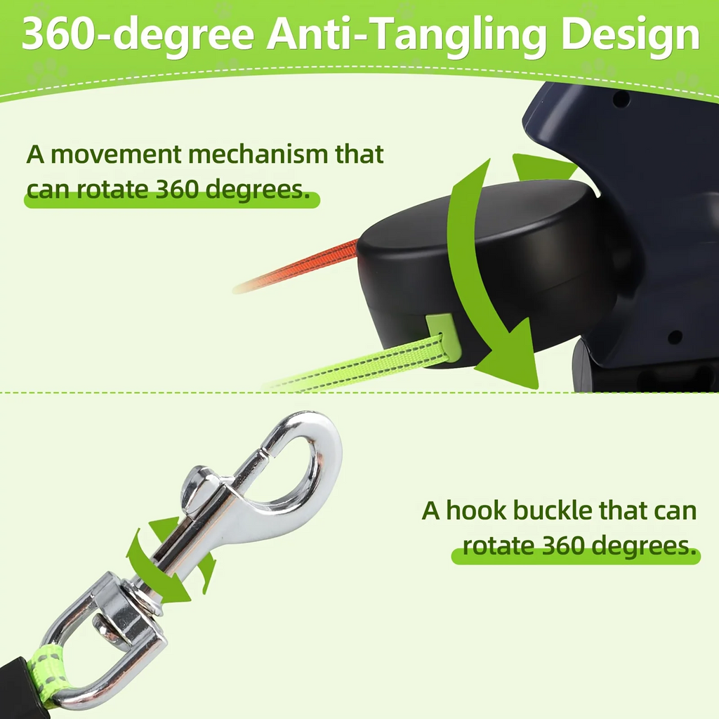 🐾 Dual Retractable Dog Leash – 2-in-1 Tangle-Free Lead for Small & Medium Dogs 🚶‍♂️✨
