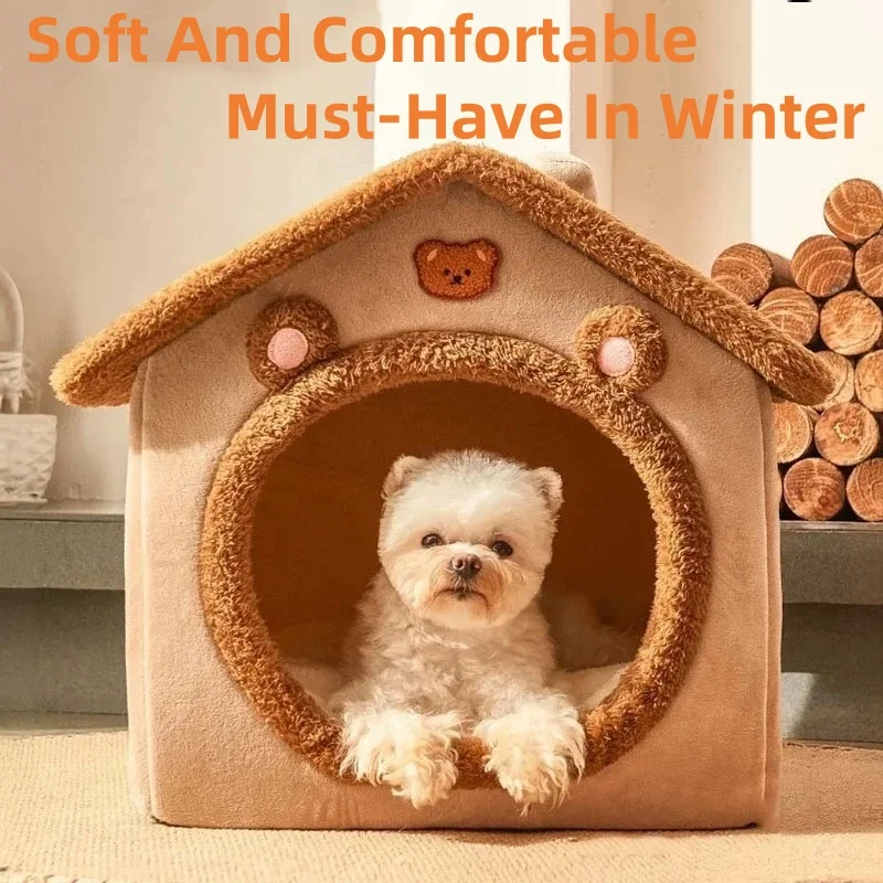 🐾 Cozy Villa-Style Pet House – Washable, Warm & Adorable!