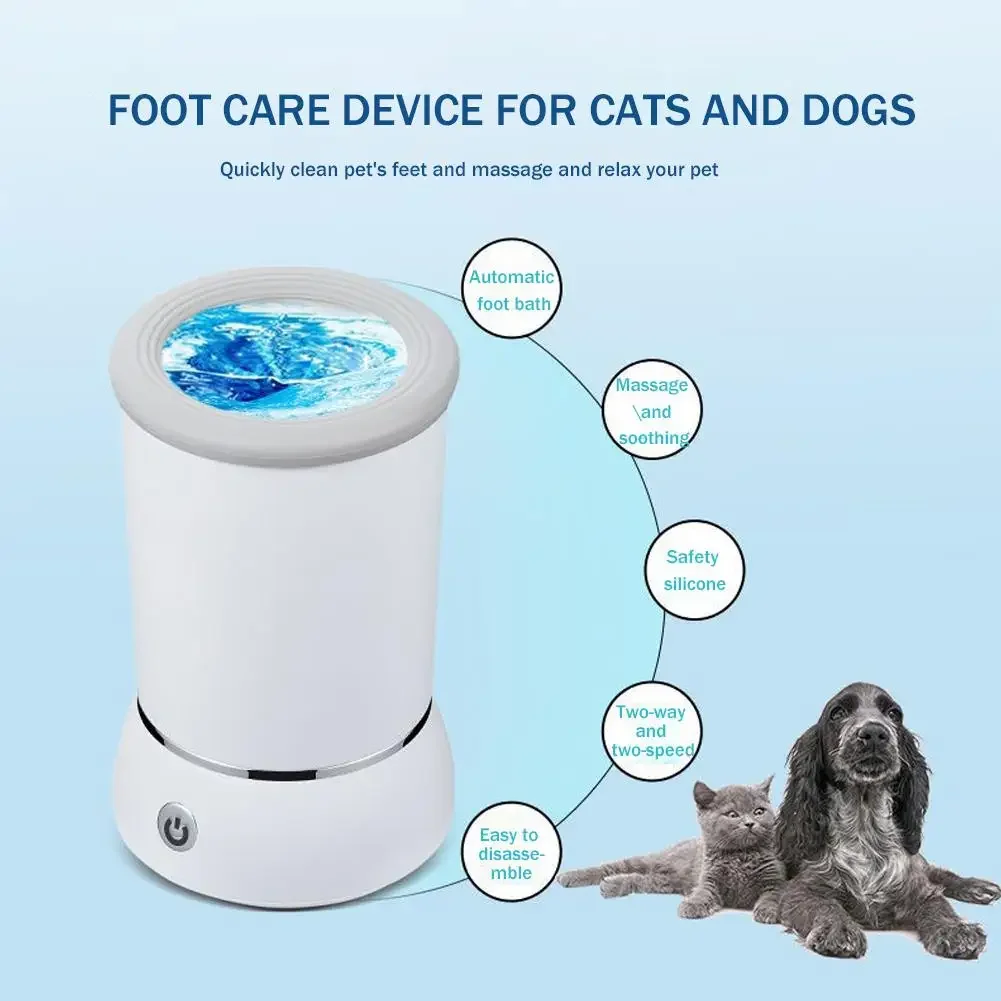 🐾✨ Automatic Electric Pet Paw Cleaner – USB Rechargeable Paw Washing Cup for Dogs & Cats 🚿🐶