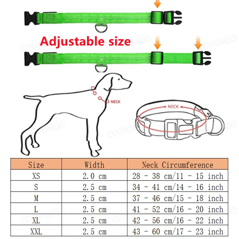 🔦✨ LED Safety Glow Collar for Dogs & Cats (USB Rechargeable)