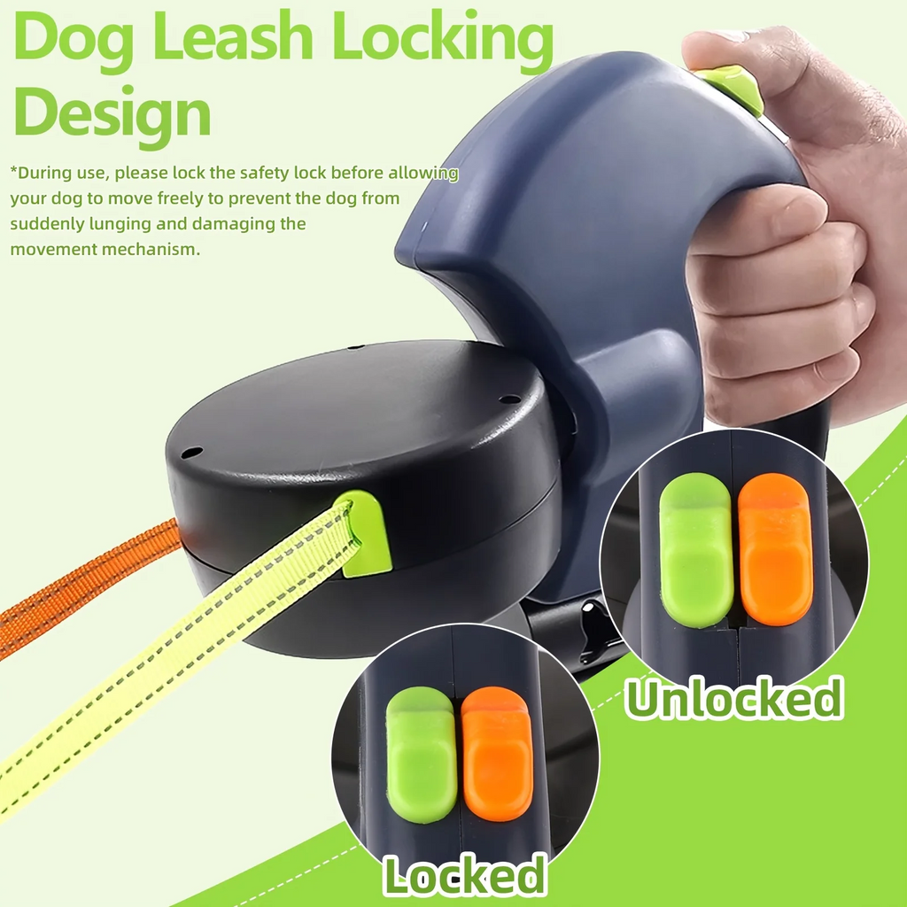 🐾 Dual Retractable Dog Leash – 2-in-1 Tangle-Free Lead for Small & Medium Dogs 🚶‍♂️✨