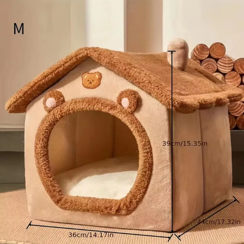 🐾 Cozy Villa-Style Pet House – Washable, Warm & Adorable!