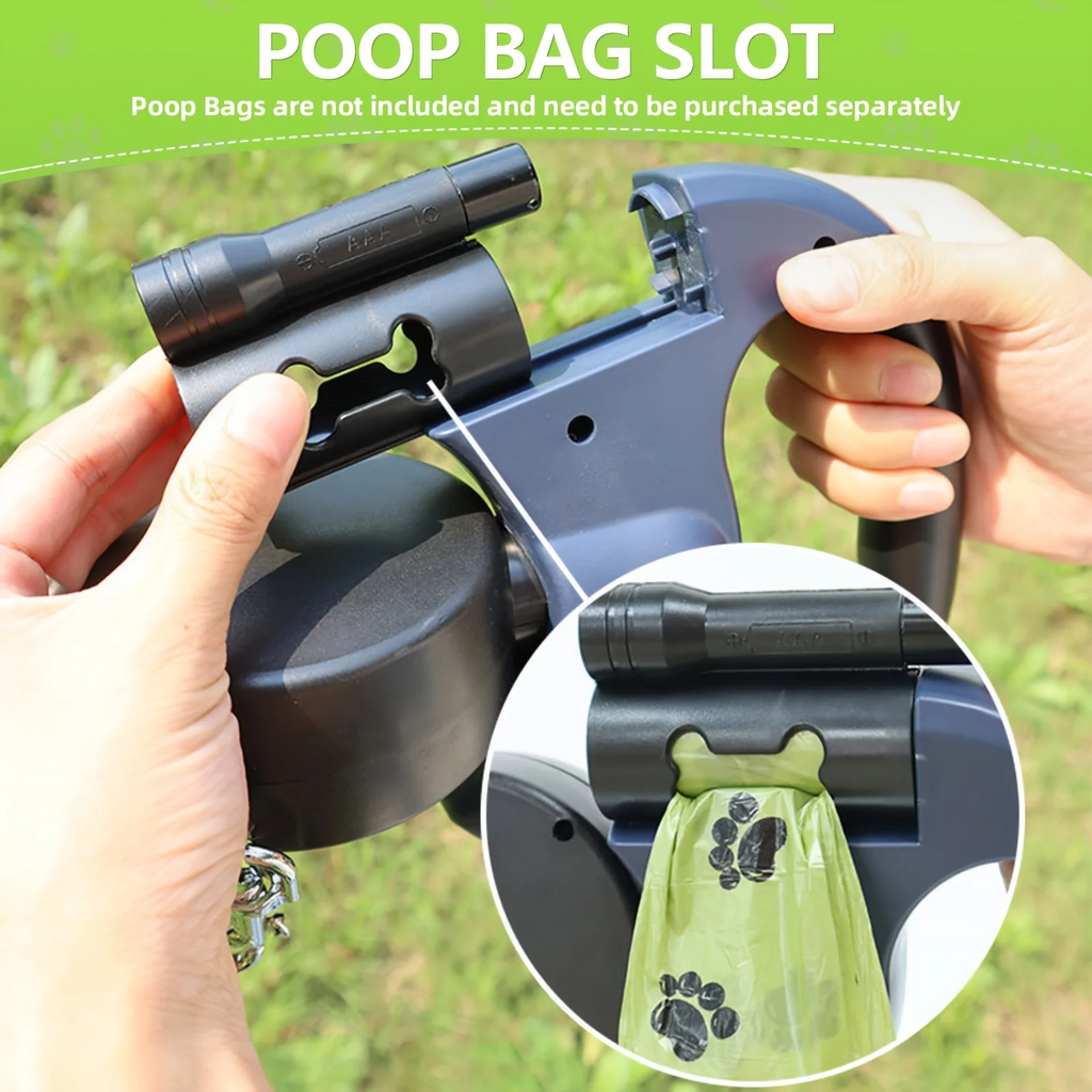 🐾 Dual Retractable Dog Leash – 2-in-1 Tangle-Free Lead for Small & Medium Dogs 🚶‍♂️✨